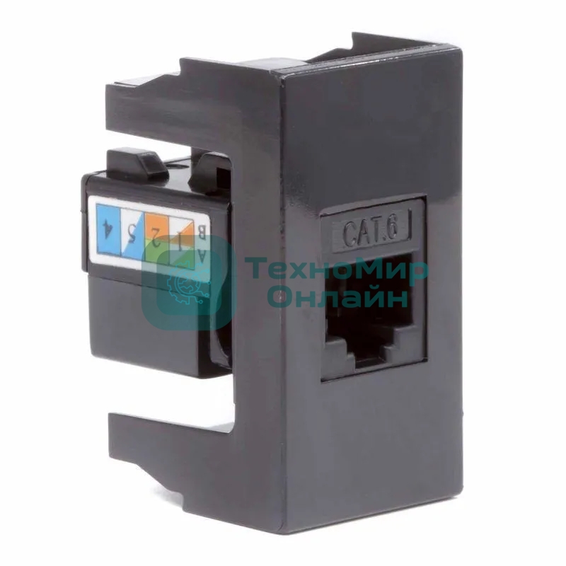 Розетка DKC RJ-45 кат. 6, Viva,1 мод., черный