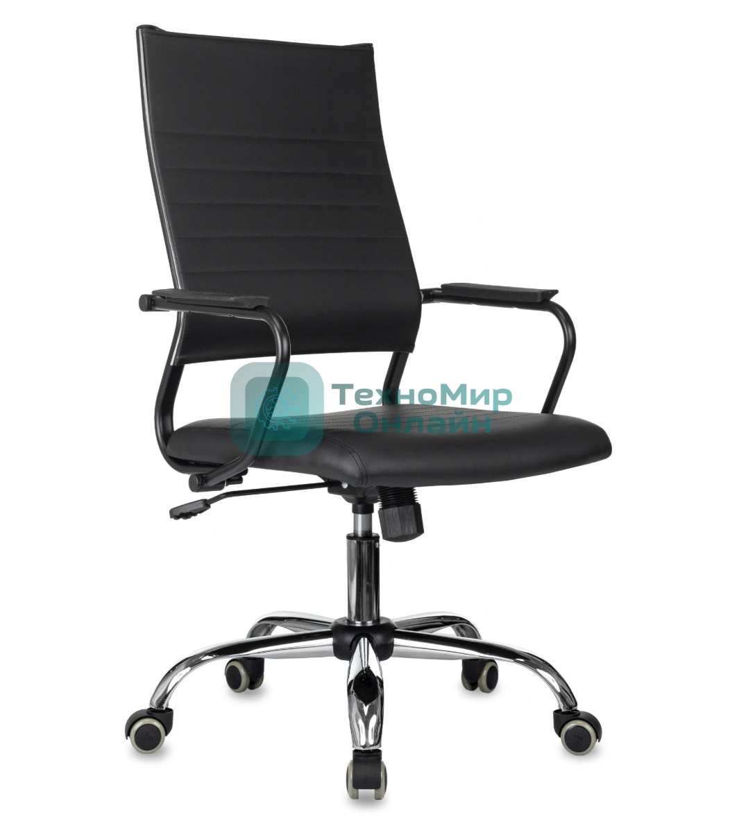 Кресло руководителя Бюрократ CH BALANCE SL Line черный экокожа крестов. металл хром