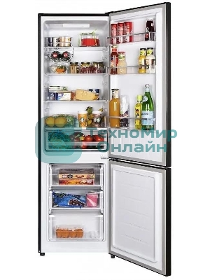 Холодильник Maunfeld MFF176SFSB черный двухкамерный 188/75л морозилка снизу, ручная разморозка