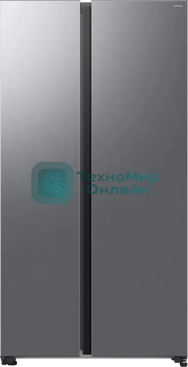 Холодильник Samsung RS70F65QETEO серебристый двухкамерный 420/239л морозилка сбоку, No Frost, Side by Side