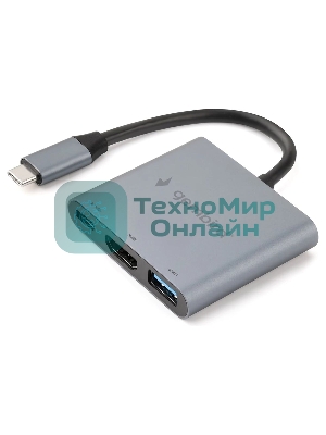 Док-станция Gembird UHB-D2, USB Type-C, USB Type-C PD100W, HDMI, USB Type-C