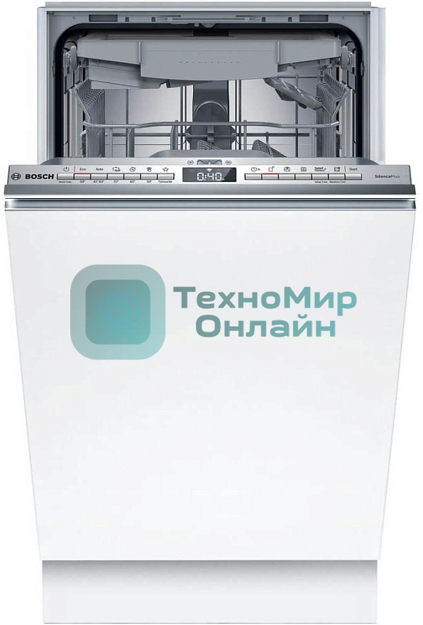 Встраиваемая посудомоечная машина Bosch SPV4EMX10E, серебристый, 44.8 см, 10 компл., 44 дБ, класс C