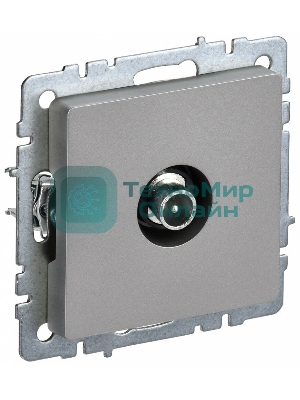 Розетка телевизионная проходная IEK BRITE РТВ10-0-БрС сталь
