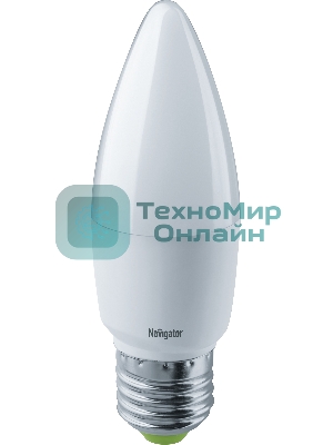 Лампа светодиодная Navigator NLL-C37-7-230-2.7K-E27-FR 7 Вт свеча 2700К теплый белый E27 525 лм 176-264В