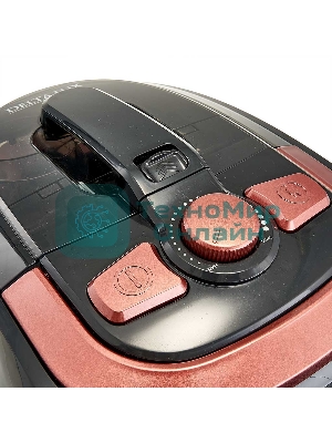 Пылесос Delta LUX DE-3501 черный/терракотовый, 400/2400 Вт, уборка сухая, пылесборник контейнер 2,5 л