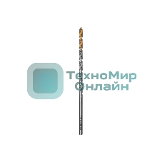 Сверло спиральное по металлу Denzel 4,5 х 126 мм, Р6М5, Golden Tip, удлиненное