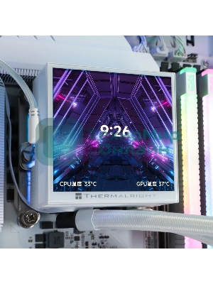 Водяное охлаждение для процессора Thermalright Hyper Vision 360 (360mm, LED, White, ARGB/Fans: 3x120mm, 69CFM, 27dBA, 2150RPM/Pump height 68mm, 6400RPM, Rad thickness 27mm/S: 1700, 1200, 1851, 115X, 2011, 2066, AM5, AM4)