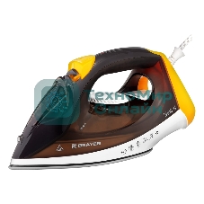 Утюг BRAYER BR4003 коричневый/белый/желтый, 2400 Вт, 25 г/мин, 140 г/мин, 330 мл