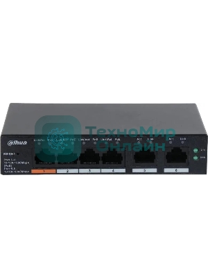 Коммутатор Dahua DH-CS4006-4GT-60 (L2) 4x1 Гбит/с 2xКомбо(1000BASE-T/SFP) 60W управляемый
