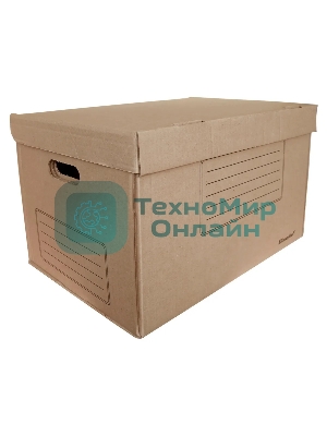 Короб архивный откидная крышка Silwerhof ОК-18 микрогофрокартон 480x325x295мм коричневый