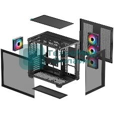 Компьютерный корпус Deepcool CG530 4F черный без БП ATX 2x120мм 2x140мм 2xUSB 2.0 1xUSB 3.0 audio bott PSU