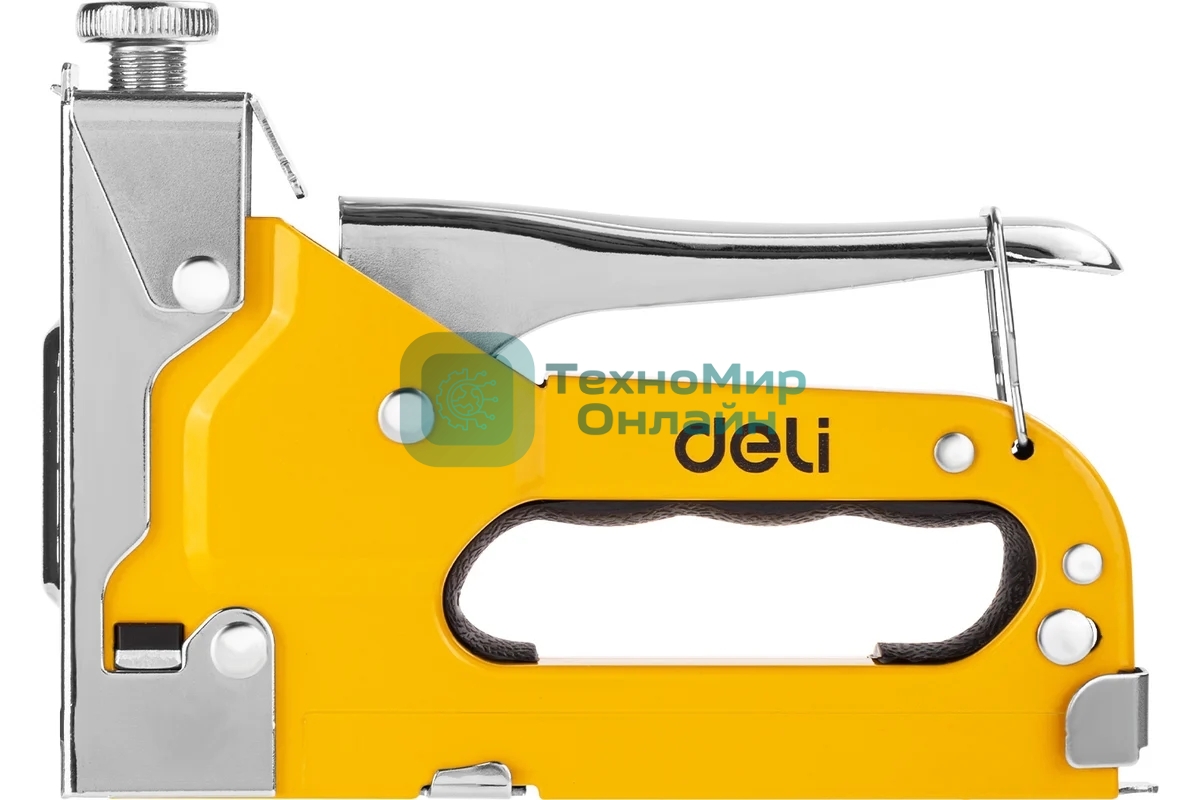 Мебельный степлер Deli DL238104 с набором скоб Набор: 2000шт дверные гвозди. 2000шт Т-гвозди. 2000шт U-гвозди.