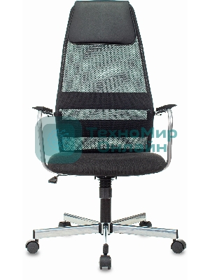 Кресло Бюрократ KB-5M TW-01 3C11 черный, сетка/ткань, 120 кг, механизм качания, с подголовником