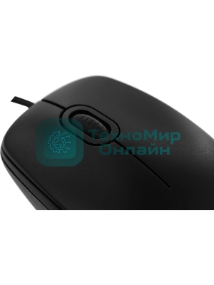 Мышь проводная Logitech B100 черный, 1000 dpi, USB, кнопки - 3