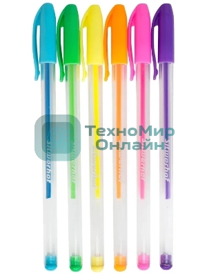 Набор ручек гелевых Silwerhof Create Neon, d=1мм блистер (6шт), 6 цветов