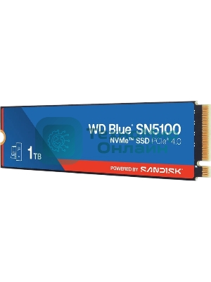Накопитель SSD WD 1TB M.2 2280 NVMe PCIE 4.0 x4 7100/6700 BLUE SN5100