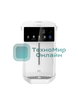 Термопот BQ TP5001 White. Мощность 1600 Вт/Объем 5 л/Сенсорный LED-дисплей/Поддержание температуры/Функция дехлорирования/Регулировка темперы от 40 до 90 'C/Система защиты: от перегрева, от включения без воды, блокировка подачи воды/Внутренняя колба из нержавеющей стали AISI 304/Съемная крышка/Ручка для переноски/Электрическая помпа/Длина шнура 0.85 м