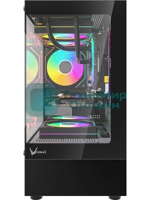 Компьютерный корпус AeroCool/Formula Crystal Z1CM черный без БП mATX 5x120мм 1xUSB3.0 audio bott PSU