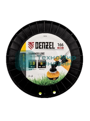 Леска для триммера Denzel звезда, 3,0мм х 166м, на DIN катушке FLEX CORD