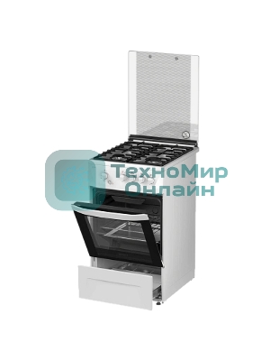 Плита газовая Darina 1D1 GM 241 008 W белый/черный, конфорок 4 шт, духовка 50 л, 50 см x 85 см x 60 см