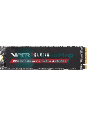 Накопитель SSD Patriot Viper VP4300 Lite, 500Gb, PCIe 4.0 x4, M.2 2280, NVMe, R/W 7000/4000, с радиатором