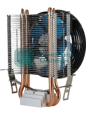 Кулер Aerocool Formula Verkho 2 серебристый/синий 90мм алюминий+медь 2000rpm 25db 4-pin 110W 142мм