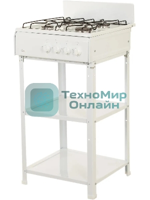 Плита газовая Flama AVG 1407 W белый, конфорок 4 газовых, духовка отсутствует, 50 см x 85 см x 57 см