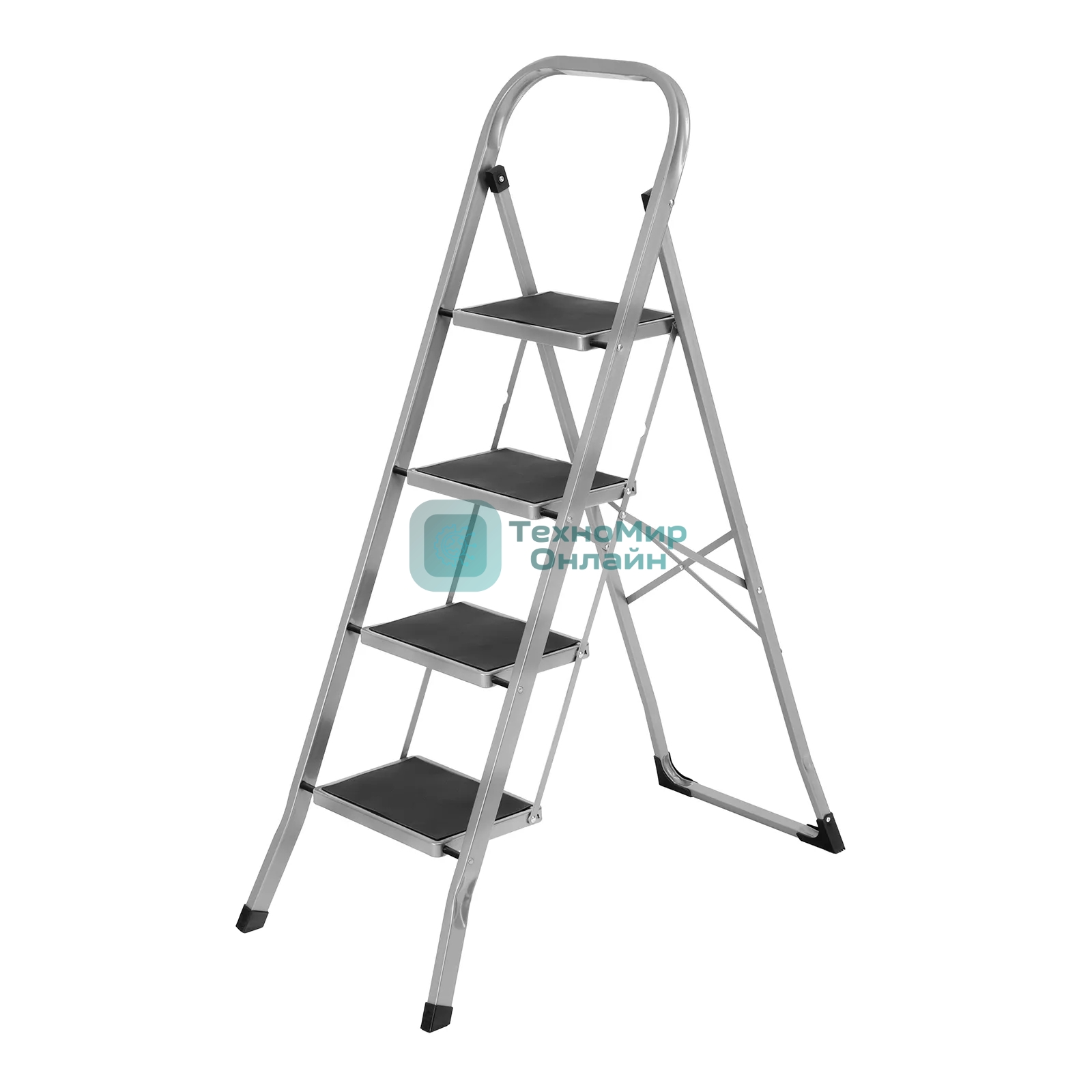 Стремянка стальная Сибртех, 4 широкие ступени 20х30 см с полимерным покрытием
