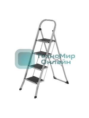 Стремянка стальная Сибртех, 4 широкие ступени 20х30 см с полимерным покрытием
