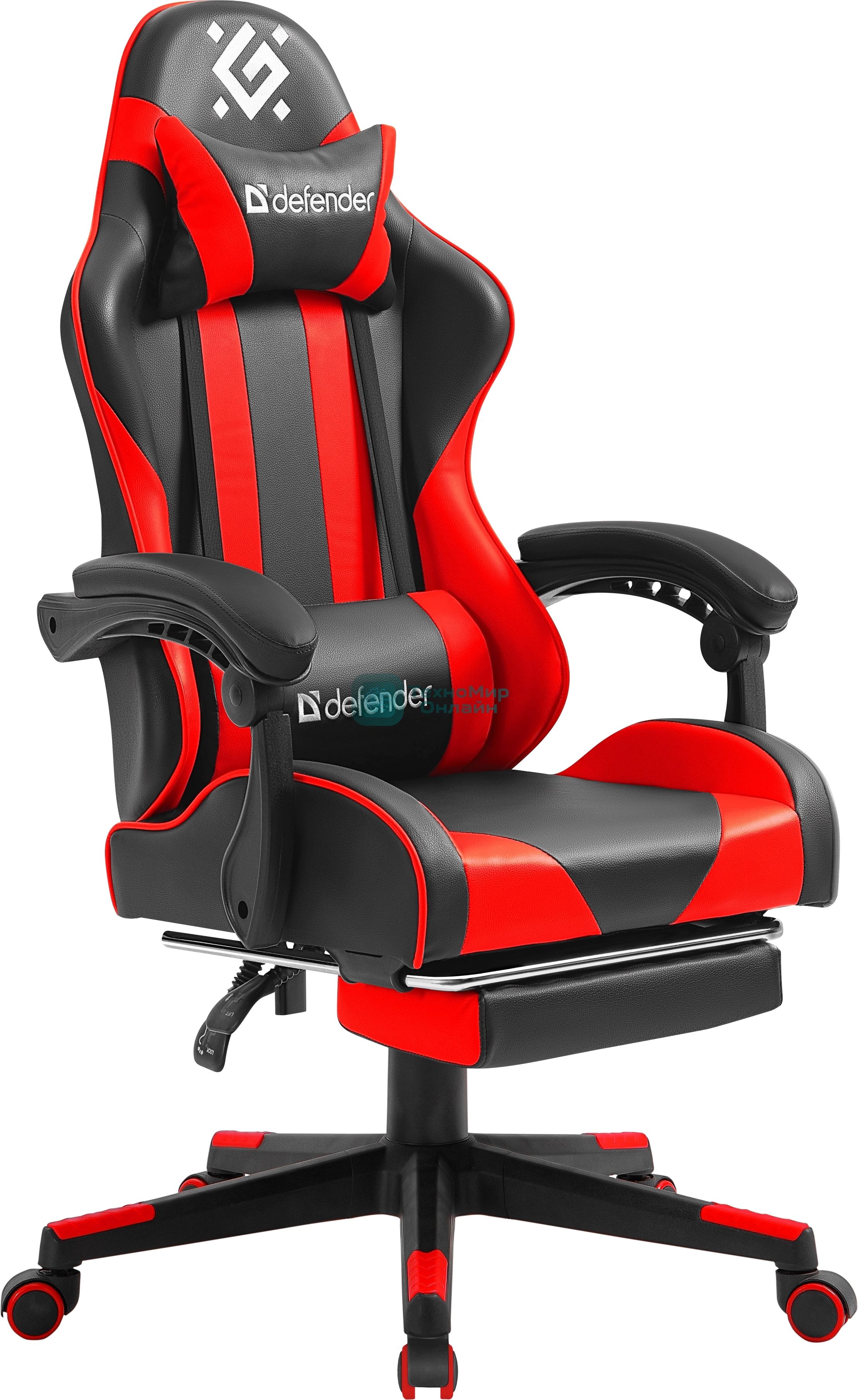 Кресло игровое Defender ROCK BLACK/RED PU