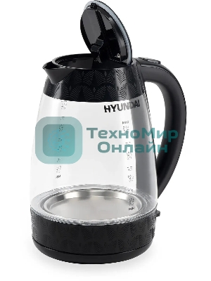 Чайник электрический Hyundai HYK-G4505 2 л, 2200 Вт, черный (корпус: стекло)