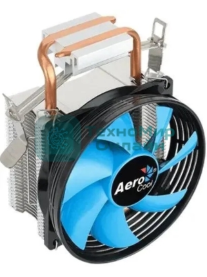 Кулер для процессора Aerocool/Formula Verkho 1-3P черный/синий, 90 мм, алюминий/медь, 2300 об/мин, 27.6 дБ, 3 pin, 100 Вт, 125 мм
