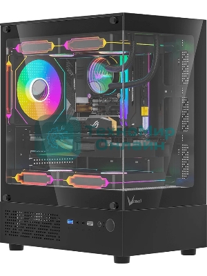 Компьютерный корпус AeroCool/Formula Crystal Z1CM черный без БП mATX 5x120мм 1xUSB3.0 audio bott PSU