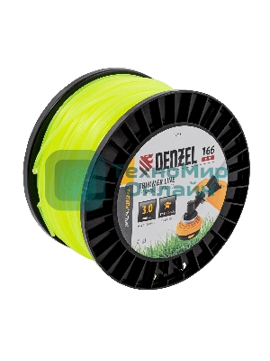 Леска для триммера Denzel звезда, 3,0мм х 166м, на DIN катушке FLEX CORD