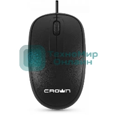 Мышь проводная Crown CMM-128 черный, 1000 dpi, USB, кнопки - 2