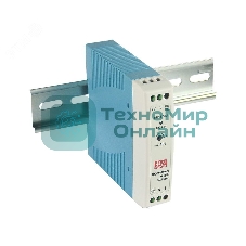 Блок питания AC-DC, 24Вт, вход 85-264V AC, 47-63Гц,120-370В DC, выход 24В,0-1A, рег. вых=±10%Uном, в кожухе на DIN-рейку