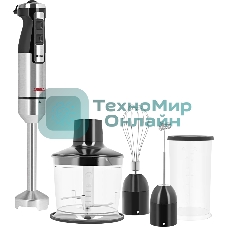 Блендер погружной Aresa AR-1126 серебристый, 800 Вт, плавная регулировка, турбо