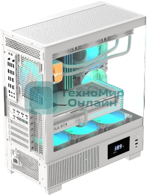 Компьютерный корпус AeroCool/Formula V Line Crystal E1 White, ATX, TYPE-C*1, USB3.0*2, Switch Display Panel