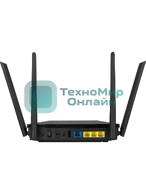 Роутер ASUS RT-AX53U 802.11b/g/n/ac/ax, до 574 + 1201 Mbps, 2,4 + 5 гГц, 4 антенны, USB