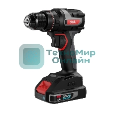 Дрель-шуруповерт Deli DE-CZ20-1D2, 20 В, 2 Ач, 70 Нм, бесщеточный, ударный