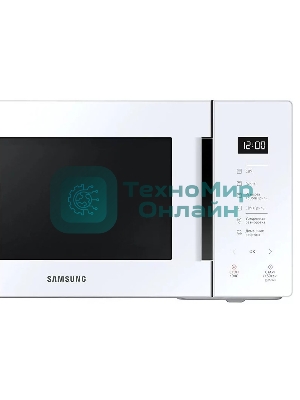 Микроволновая печь Samsung MG23T5018AW/BW белый, 23 л, 800 Вт, переключатели - сенсор