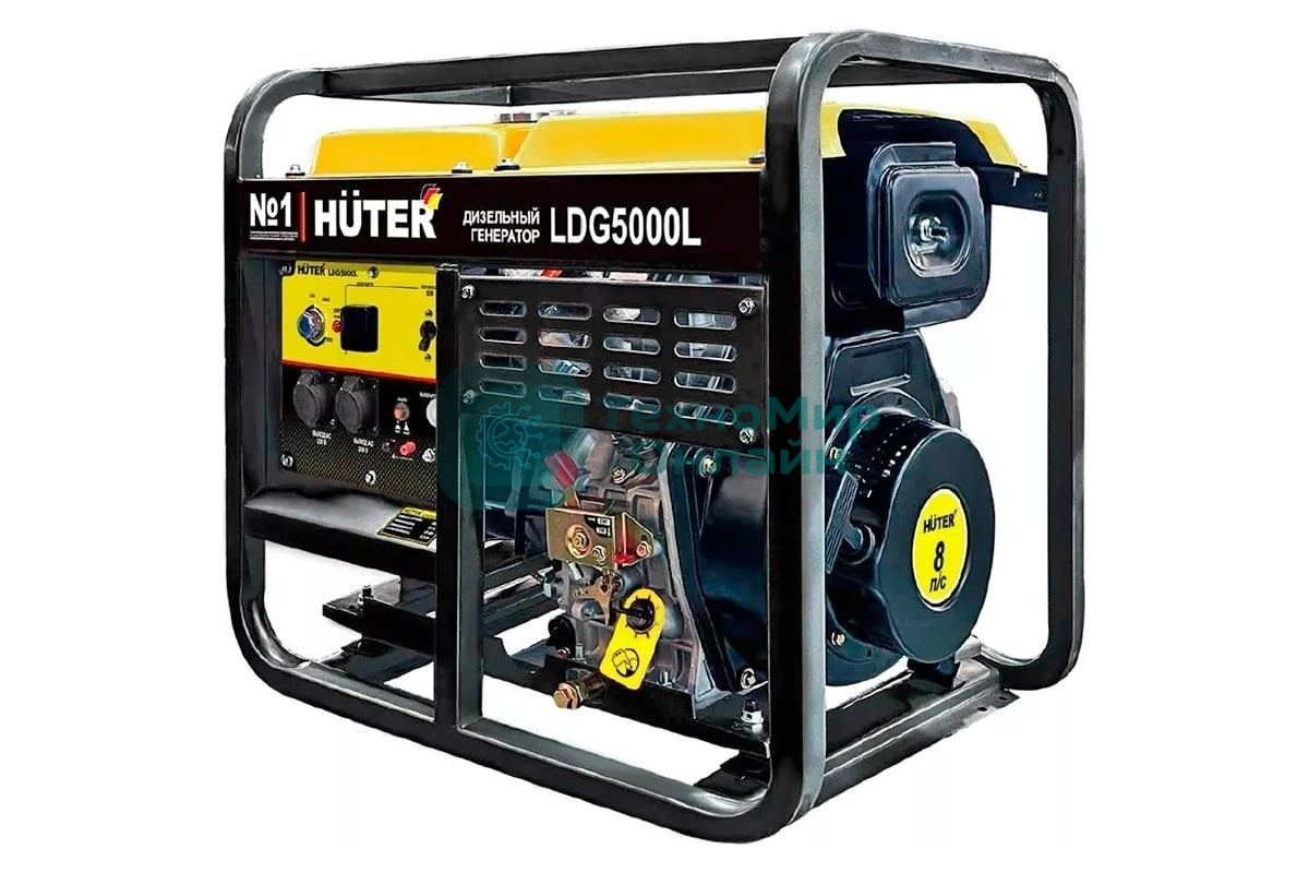 Электрогенератор дизельный Huter LDG 5000L, 3.3 кВт, 82 дБ, 68.7 кг