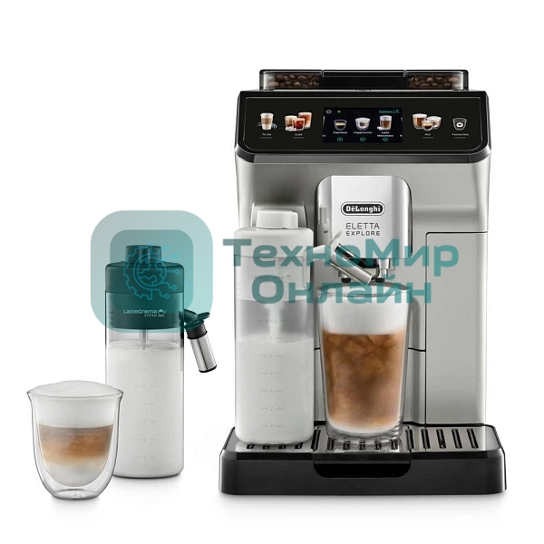 Кофемашина DeLonghi ECAM450.55.S серебристый/черный, исп. кофе - зерновой/молотый, 1.8 л, 1450 Вт, 19 бар