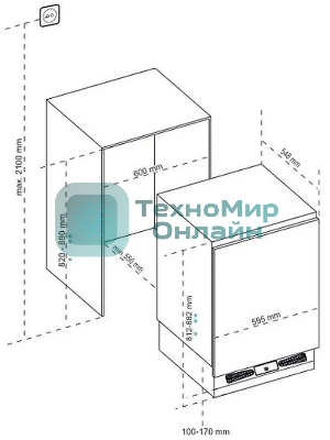 Встраиваемый холодильник Korting KSI 8181, белый однокамерный 133л, морозилка отсутствует, капельное