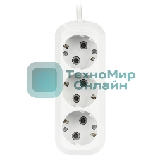 Удлинитель Smartbuy (SBE-16-3-1.5-Z) 3 гнз х 1,5 м (16А/3.5 кВт, ПВС 3х1.0)