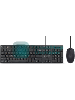 Комплект клавиатура+мышь Gembird KBS-9050L проводной, USB, 1000 DPI, чёрный