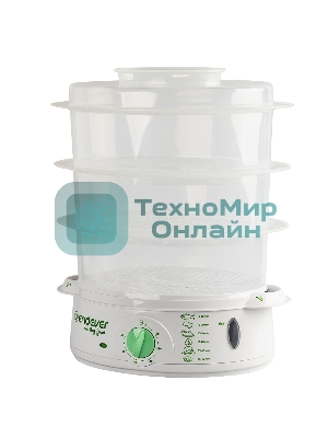 Пароварка электрическая Endever Vita-175, белый/зеленый