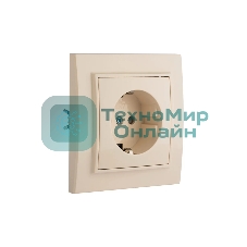 Розетка EKF Минск ERR16-028-200 1-м СП 16А IP20 с заземлением, с защитными шторками, бежевый