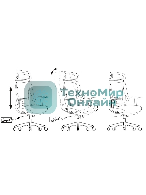 Кресло Бюрократ MC-412N-H черный, сетка, подголовник