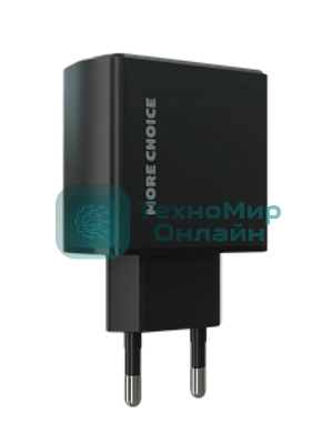 Сетевое зарядное устройство MORE CHOICE NC61 СЗУ 1USB+1USB-C 3.0A PD 20W+QC3.0 быстрая зарядка черный